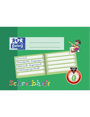 Oxford Schreibheft A5 quer · Lineatur 0 (mit Häuschen) ·90 g/m² 16 Blatt