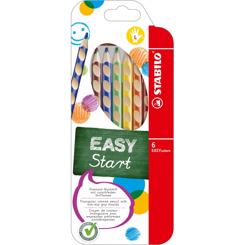 STABILO® Ergonomischer Dreikant-Buntstift STABILO® EASYcolors · 6er Etui · Rechts-/Linkshänder