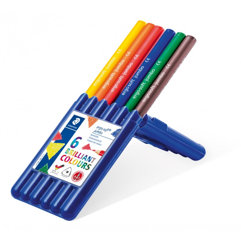 STAEDTLER® Buntstifte ergo soft® jumbo Farbstift · 4 mm · aufstellbare Box mit 6 Farben