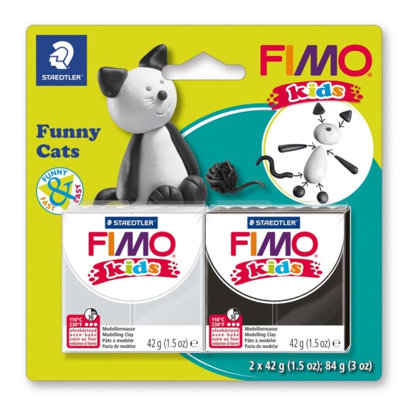 STAEDTLER® Modelliermasse FIMO® Kids funny cats kit Blisterkarte