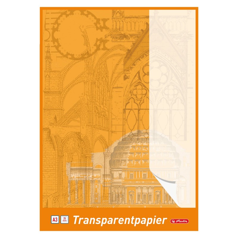 Herlitz Transparent-Zeichenpapier · A3 · 60 g/qm · 25 Blatt