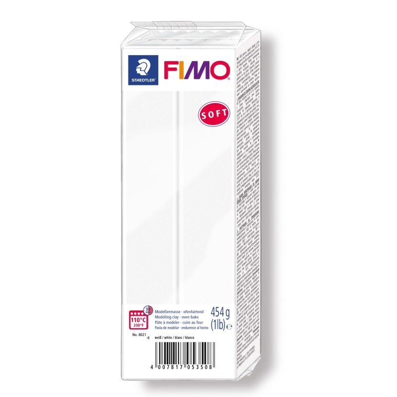 FIMO® soft ofenhärtende STAEDTLER® Modelliermasse - Großblock 454g - weiß - 8021-0