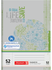 Oktavheft · DIN A6 · kariert · Lineatur 52 · 32 Blatt · Umweltpapier