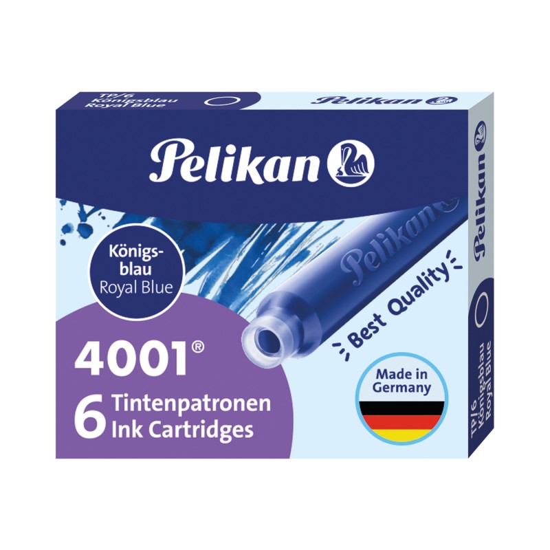 Pelikan Tintenpatronen · Standardgröße · 6 Stück · königsblau