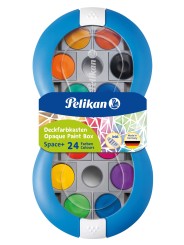 Pelikan Deckfarbkasten Space+ · 24 Farben und Deckweiß · blau