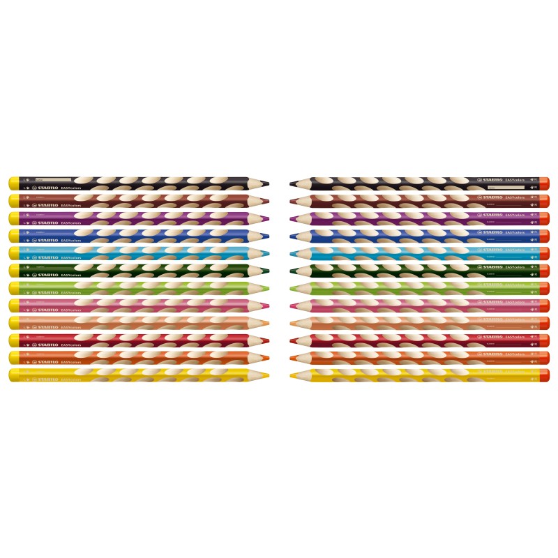 STABILO® Ergonomischer Dreikant-Buntstift STABILO® EASYcolors · 12er Etui · Rechts-/Linkshänder