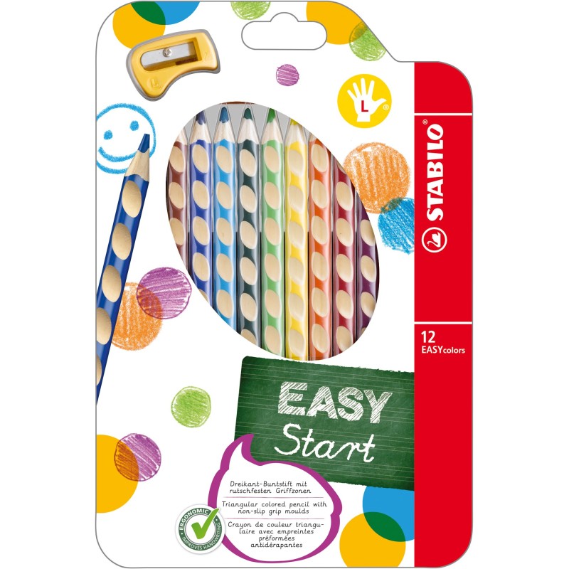 STABILO® Ergonomischer Dreikant-Buntstift STABILO® EASYcolors · 12er Etui · Rechts-/Linkshänder